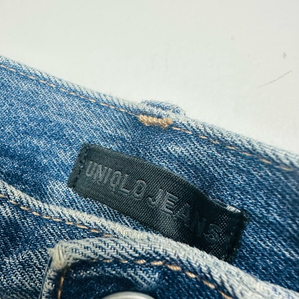 Uniqlo Classic Blue Midi Denim Front Slit Skirt Size 25 - Picture 5 of 7